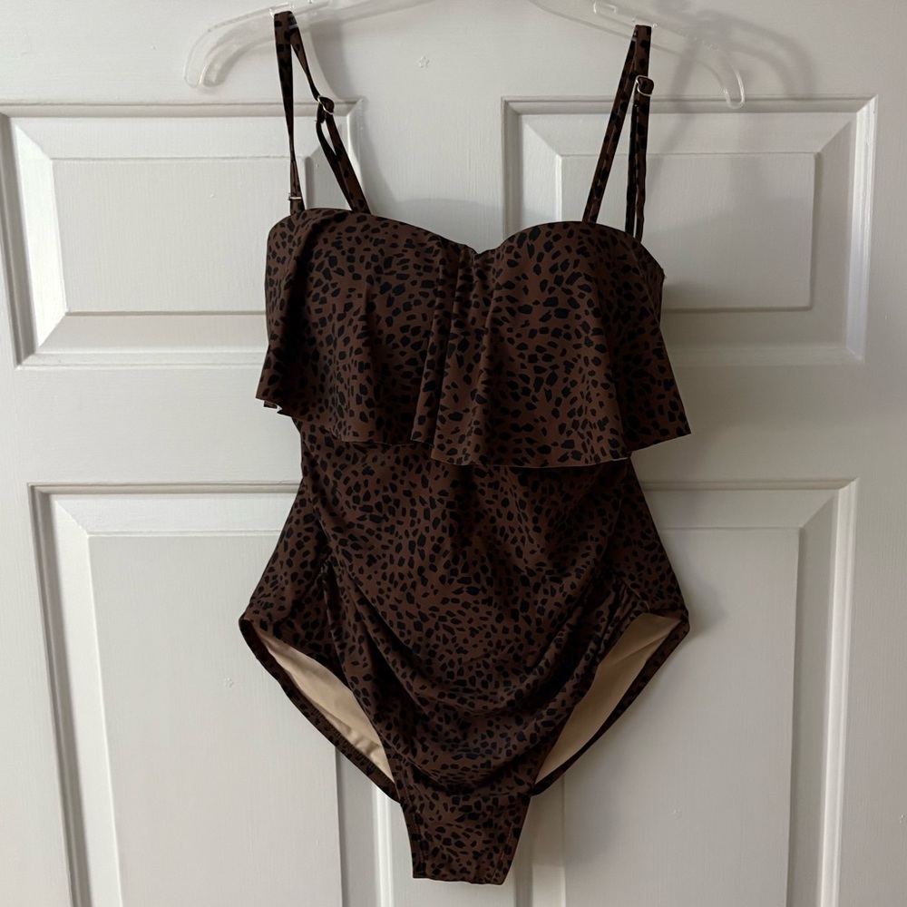Brown Leopard Print Swimsuit “ Large”